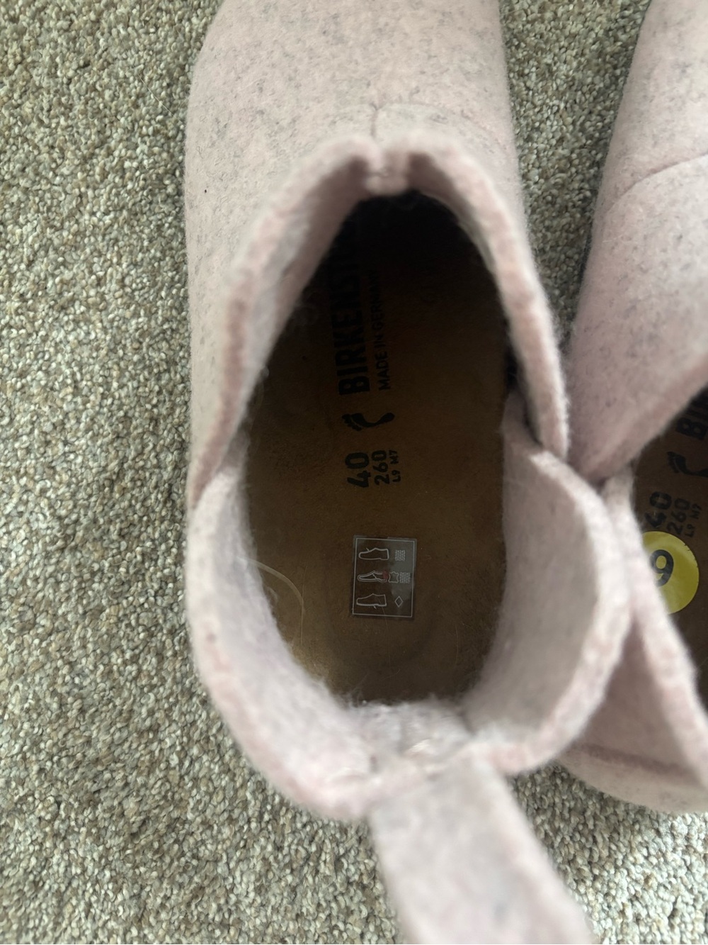 Birkenstock Andermatt Soft Pink Wool Slip-On Slipper Boots - Picture 5 of 6